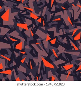 La textura de camuflaje geométrico es un patrón sin fisuras. Resumen de los antecedentes interminables de los modernos campamentos militares. Ornamento para tela y estampado de moda. Ilustración vectorial.
