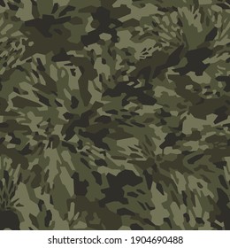 Geometric camouflage texture seamless pattern. Abstract modern military camo endless background. Ornament for fabric, fashion and vinyl wrap print. Vector illustration.