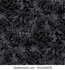 Geometrische Tarnung Textur nahtlose Muster. Abstrakter moderner Militärcamo endloser Hintergrund. Ornament für Stoff-, Mode- und Vinylverpackungen. Vektorgrafik.