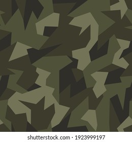 Geometric camouflage texture seamless pattern. Abstract modern military camo ornament for fabric and fashion print. Vector illustration.