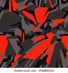 Geometric camouflage texture seamless pattern. Abstract modern military camo endless background. Ornament for fabric, fashion and vinyl wrap print. Vector illustration.