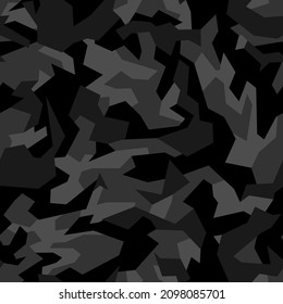 Geometric camouflage texture seamless pattern. Abstract modern military camo polygonal ornament for fabric and fashion print. Vector illustration.