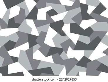 Geometric camouflage texture seamless pattern. Abstract modern military polygonal ornament for fabric and fashion print. Vector background.