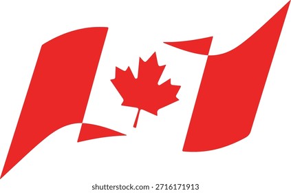 Geometric canada flag silhouette with maple leaf vector