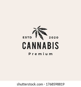 geometric cannabis hipster vintage logo vector icon illustration	