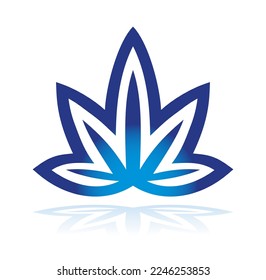 Vector de logotipo de cannabis geométrico Icono Icono Ilustración de signo en fondo blanco aislado
