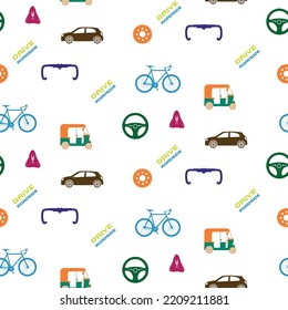 Geometric Car Parts Pattern design