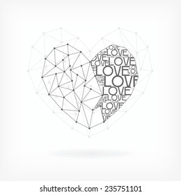 Geometric Card - Heart Shape - in vector