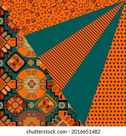 Geometric cards in the style of Memphis 80-90 years the contour of the circular-vector illustration. Postcard banner cover for ebooks notebooks books