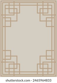 Geometrischer Teppichteppich mit Rand.