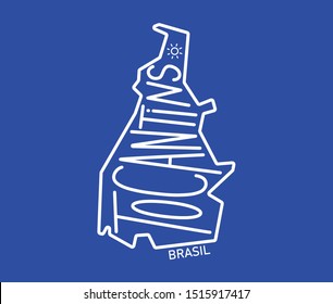 Geometric cartoon map of the brazilian state of Tocantins
