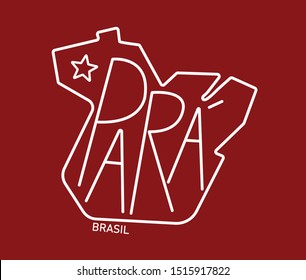 Geometric cartoon map of the brazilian state of Para