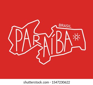 Geometric Cartoon Map of the Brazilian State of Paraiba