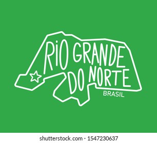 Geometric Cartoon Map of the Brazilian State of Rio Grande do Norte