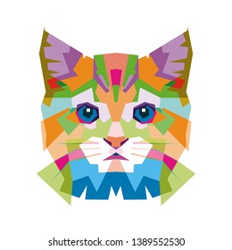 geometric cat head illustration