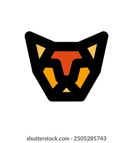 Geometric cat head logo. Minimalist design. 