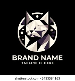 The geometric cat logo combines modern design with feline grace, symbolizing elegance, agility, and a contemporary aesthetic.