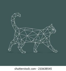 Geometric cat - vector illustration