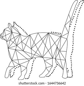 gato geométrico.ilustración vectorial. gato de línea