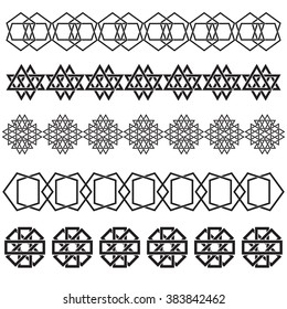 Geometric celtic borders. Vector illustration