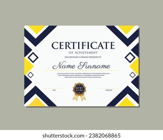 Geometric Certificate. Certificate of Achievement. Certificate Template. Elegant Certificate. 