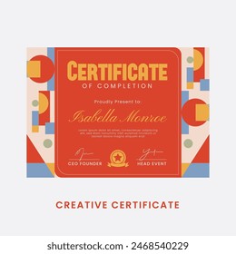 Geometric Certificate Completion Design Template.