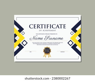 Geometric Certificate. Minimalist Certificate Design. Certificate Template. Certificate