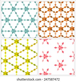 Geometric chain star hexagon patterns in four style