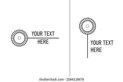 Geometric chamomile flower logo design. Horizontal and vertical versions 