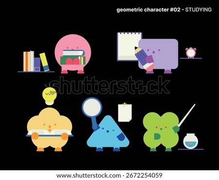 Geometric Character #02 - Studying and Education Character Set