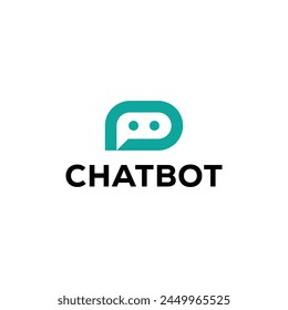 Geometrische Chat-Bot-Logo-Symbol Vektorgrafik