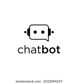 Geometric chat bot logo icon vector