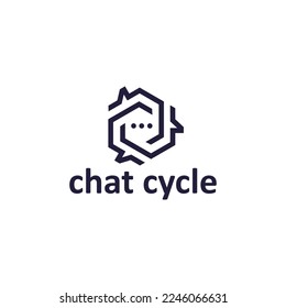 Diseño del logotipo de aplicaciones de mensajería geométrica
