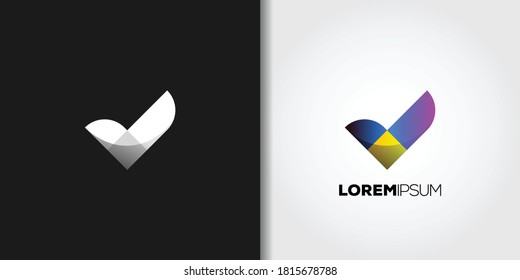 geometric check list logo template set vector