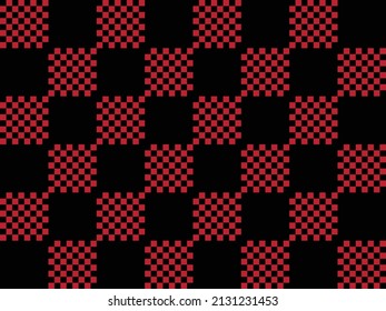 Diseño de verificador geométrico sin fisuras. Gráfica de ajedrez en negro y rojo. EPS10 de ilustración vectorial. Fondo abstracto para la decoración, papel pintado, papel envolvente, tela, fondo, etc.