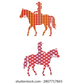 Geometric Checkered Horse Silhouette Vector Illustration.