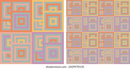 Geometric checkered pattern. Pattern of squares. Fashionable bright minimalist design for paper and fabric. Vector image