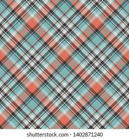 Geometric checkered plaid pixel seamless pattern. Vector illustration.