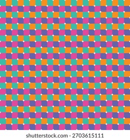 Geometric checkered texture. Colourful abstract background. Vector illustration