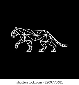 Geometric cheetah leopard panther logo outline vector