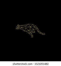 geometric cheetah outline logo - design vector