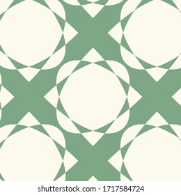 Geometric chekered abstract decorative  vector pattern. Vector geometrical mosaic checkerboard rhombus mosaic tiles seamless green background. Geometrical ornament.