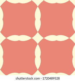 Geometric chekered abstract decorative  vector background. Vector mosaic tiles seamless pattern with pink background and geometrical ornament.