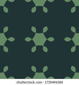 Fondo del vector decorativo abstracto geométrico controlado. Baldosas de mosaico vectorial sin fisuras con fondo verde y adorno temático del virus geométrico COVID-19.