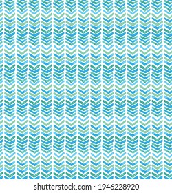 Geometric chevron pattern. Seamless Chevron turquoise repeated pattern on white background.