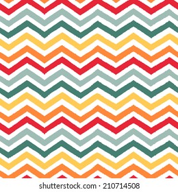 Geometric chevron seamless patterns set. Hand drawn texture. Vector illustration