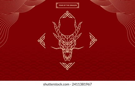 Geometric Chinese dragon Backgrounds Design. Lunar new year. Year of dragon.
Good design for Presentation, Flyer and Cards, Website Design. Vector illustration.