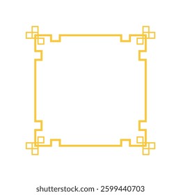 geometric chinese frame border cartoon. classic vintage, luxurious detailed, handcrafted auspicious geometric chinese frame border sign. isolated symbol vector illustration