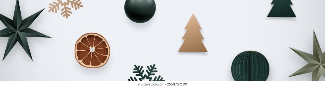 Elementos de Natal geométricos em tons pastel modernos