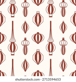 Geometric Christmas pattern. Vintage Christmas tree decorations. Retro design